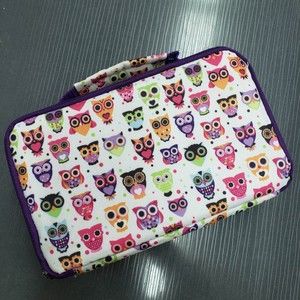 Fit & Fresh Medport Bento Box Style Lunchbox plastic container w/ owl print case